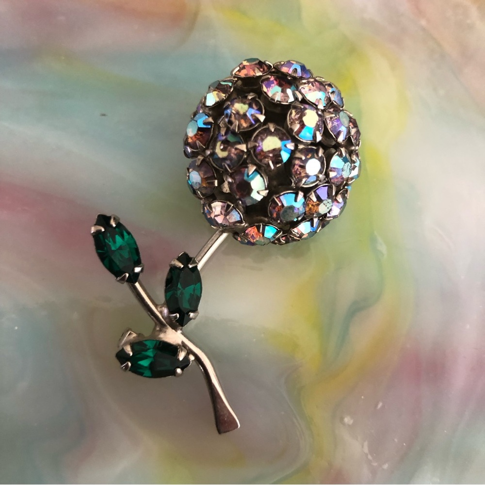 Warner aurora multifaceted rhinestone brooch